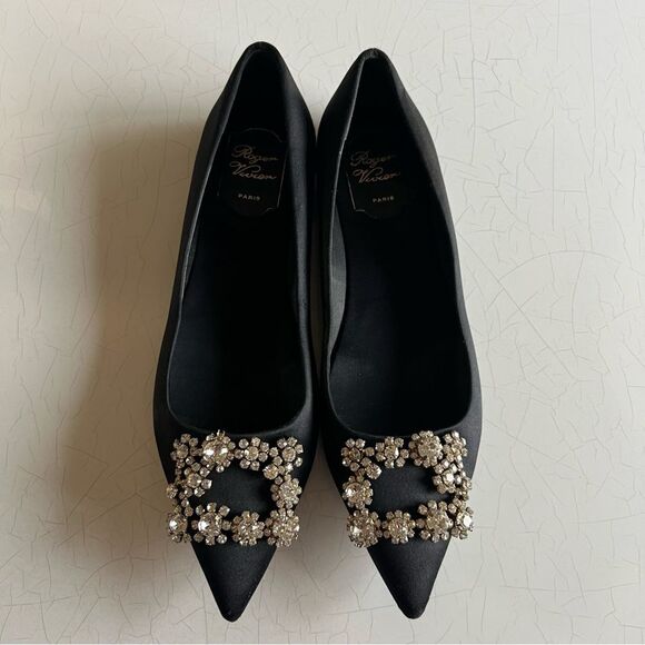 Roger Vivier Efflorescence Ballerinas in satin blend satin Silk blend satin - Picture 1 of 8